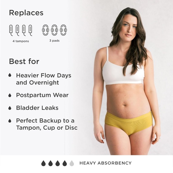 Saalt Cotton Brief Red Hibiscus - Picture 2 of 5